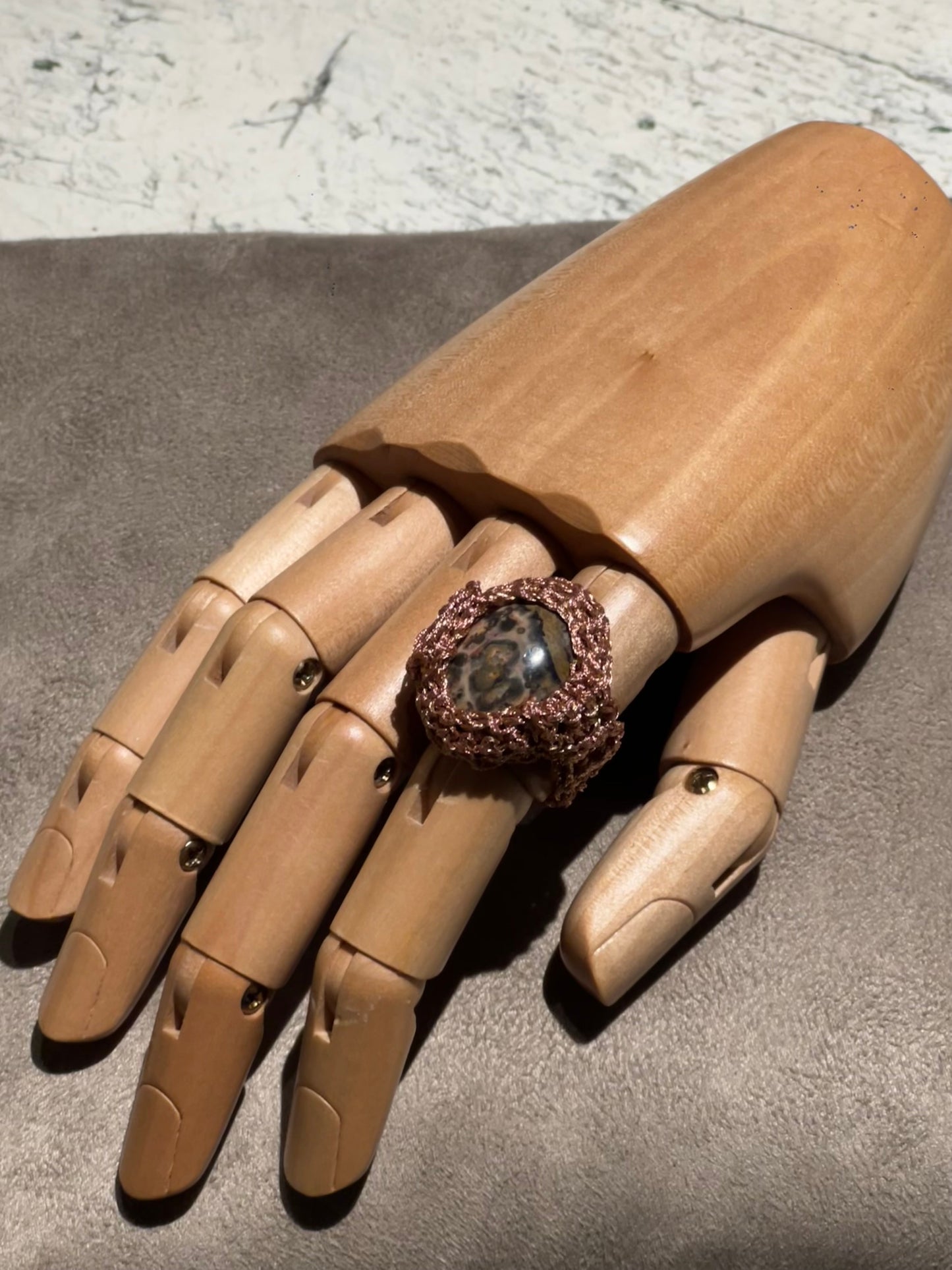 Anello Uncinetto Diaspro