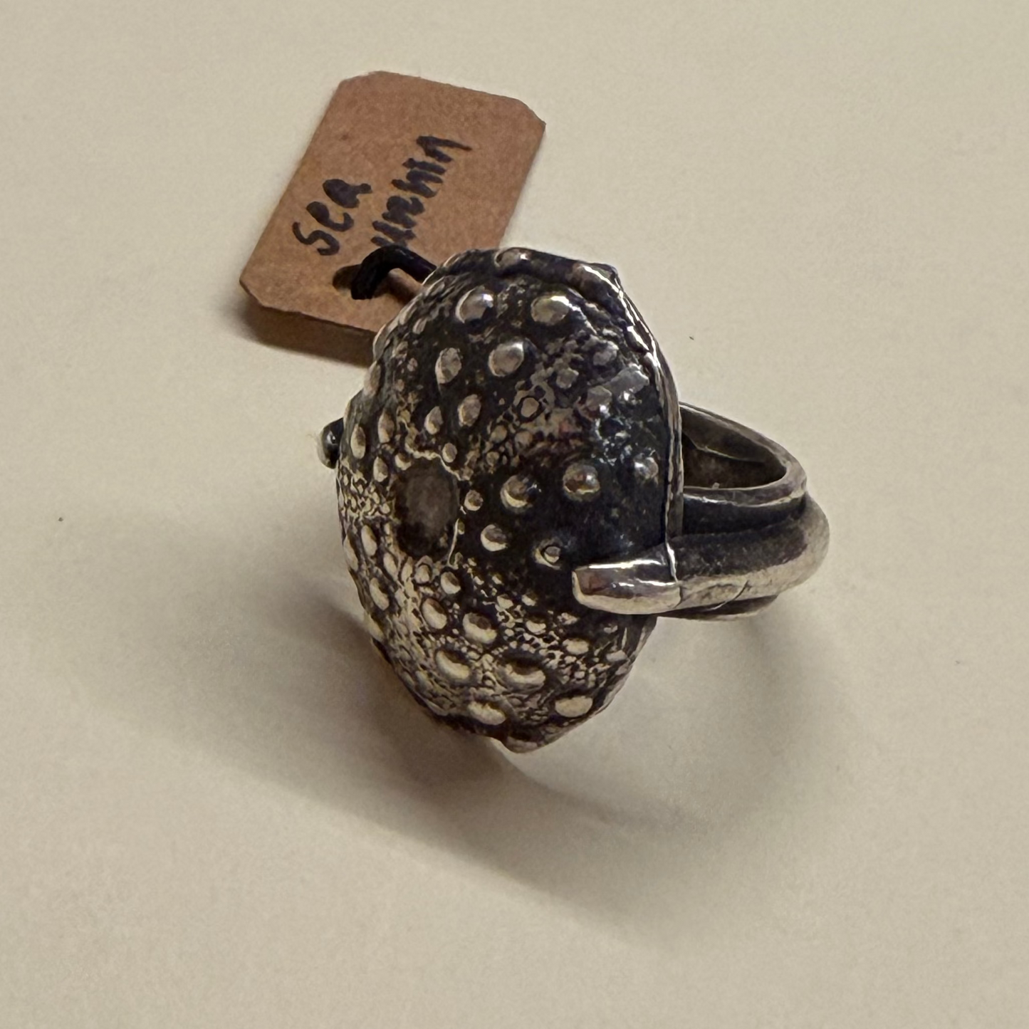 Anello - Riccio di mare con zircone (argento)