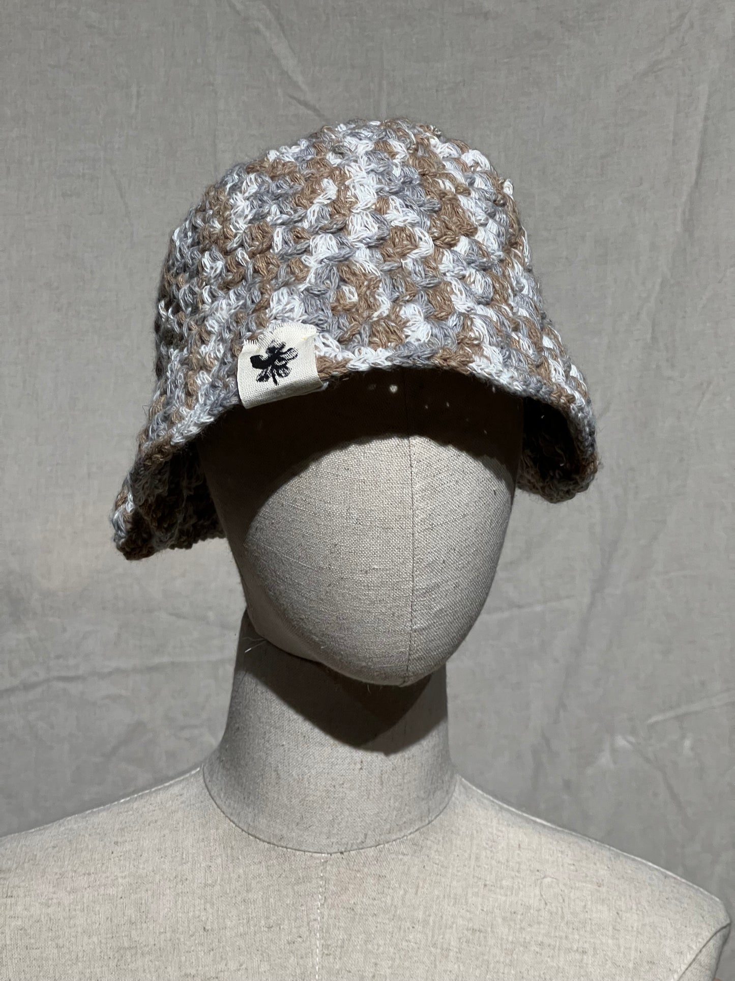 Cappello Bucket - Grey Cream Mustard
