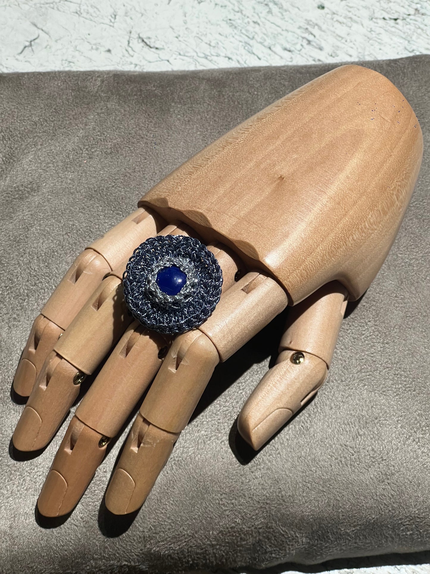 Anello Uncinetto Lapizlazzuli S