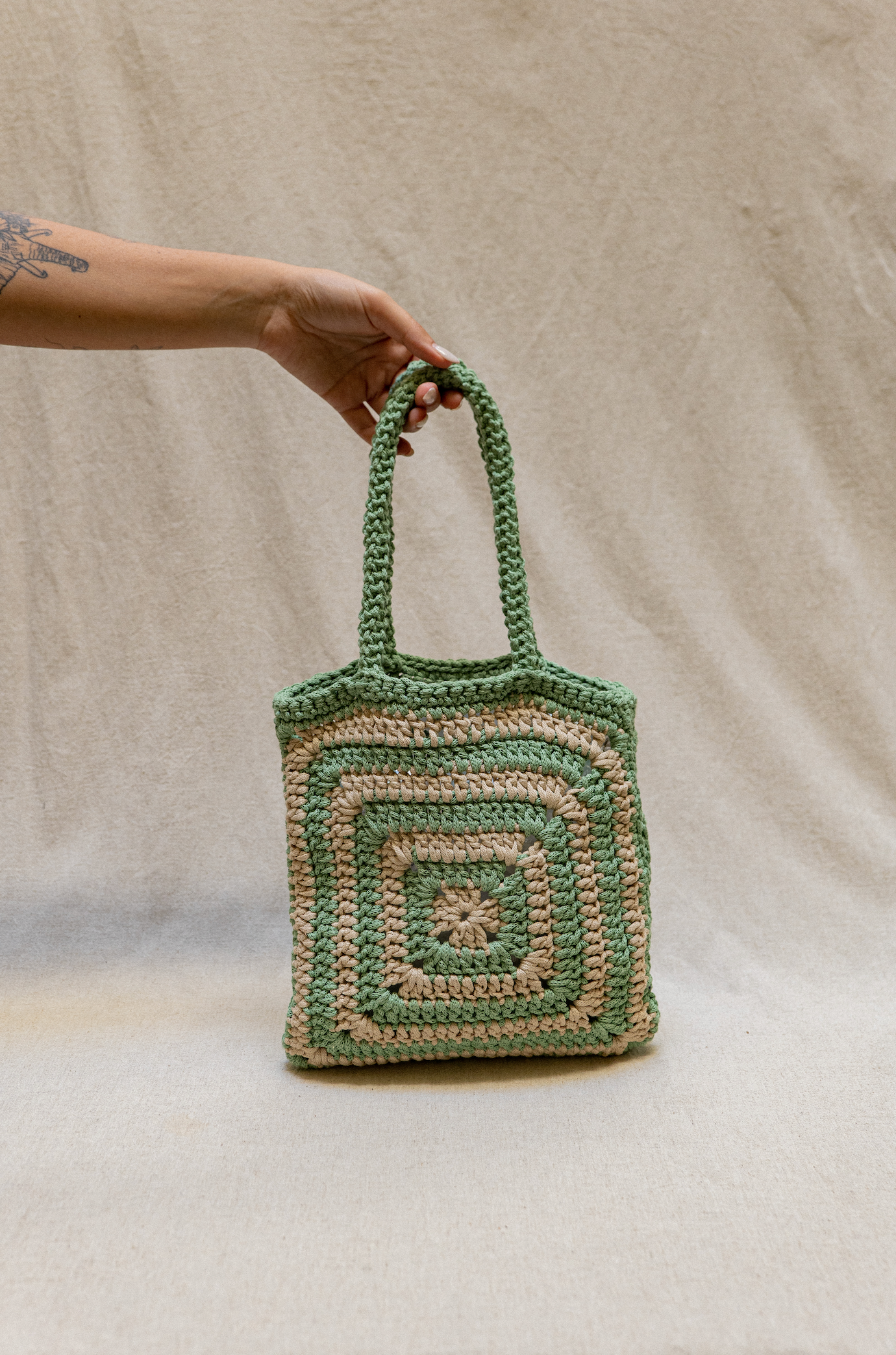 Tote Bag - Green beige