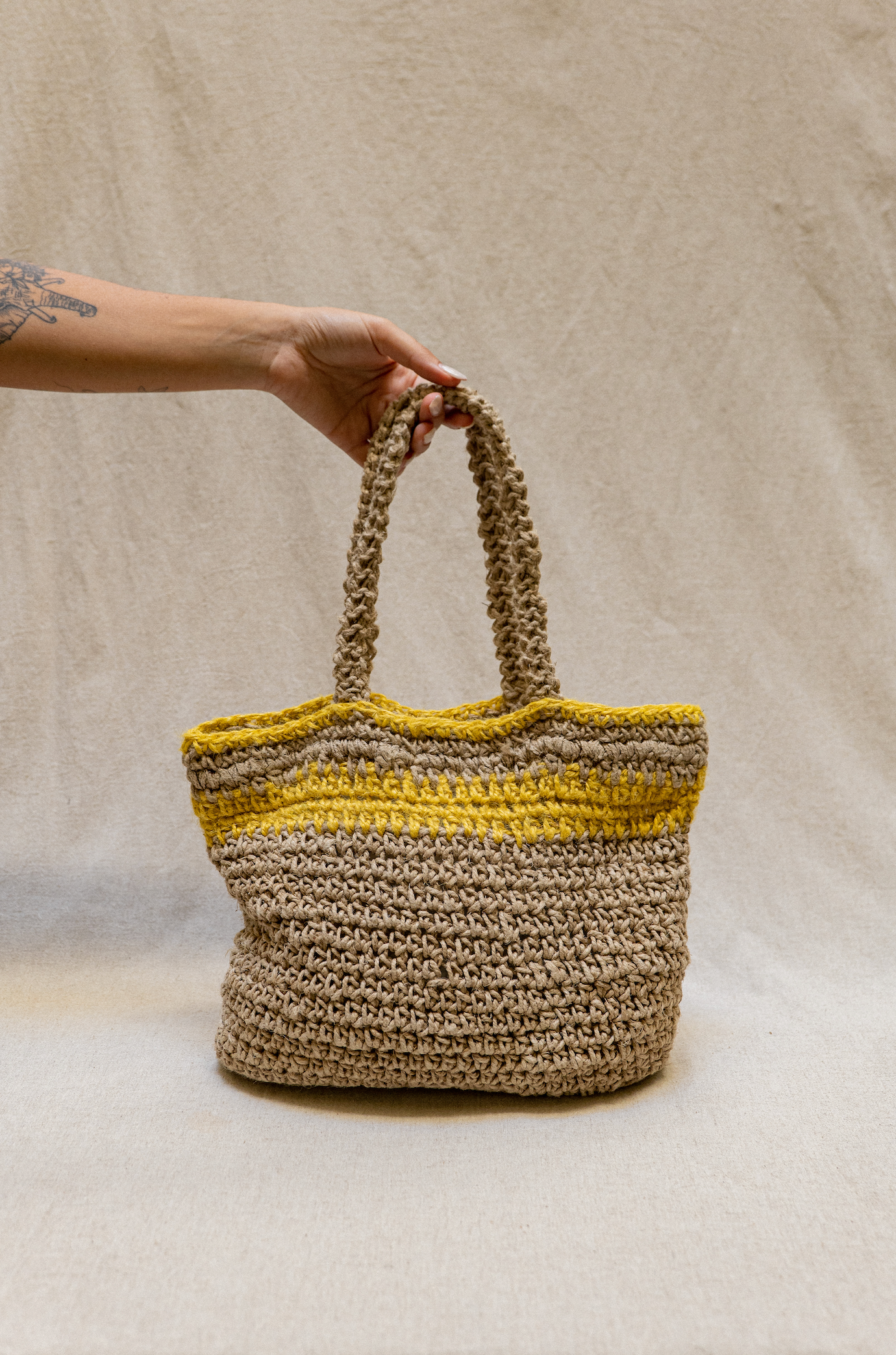 Tote Bag - Beige Yellow
