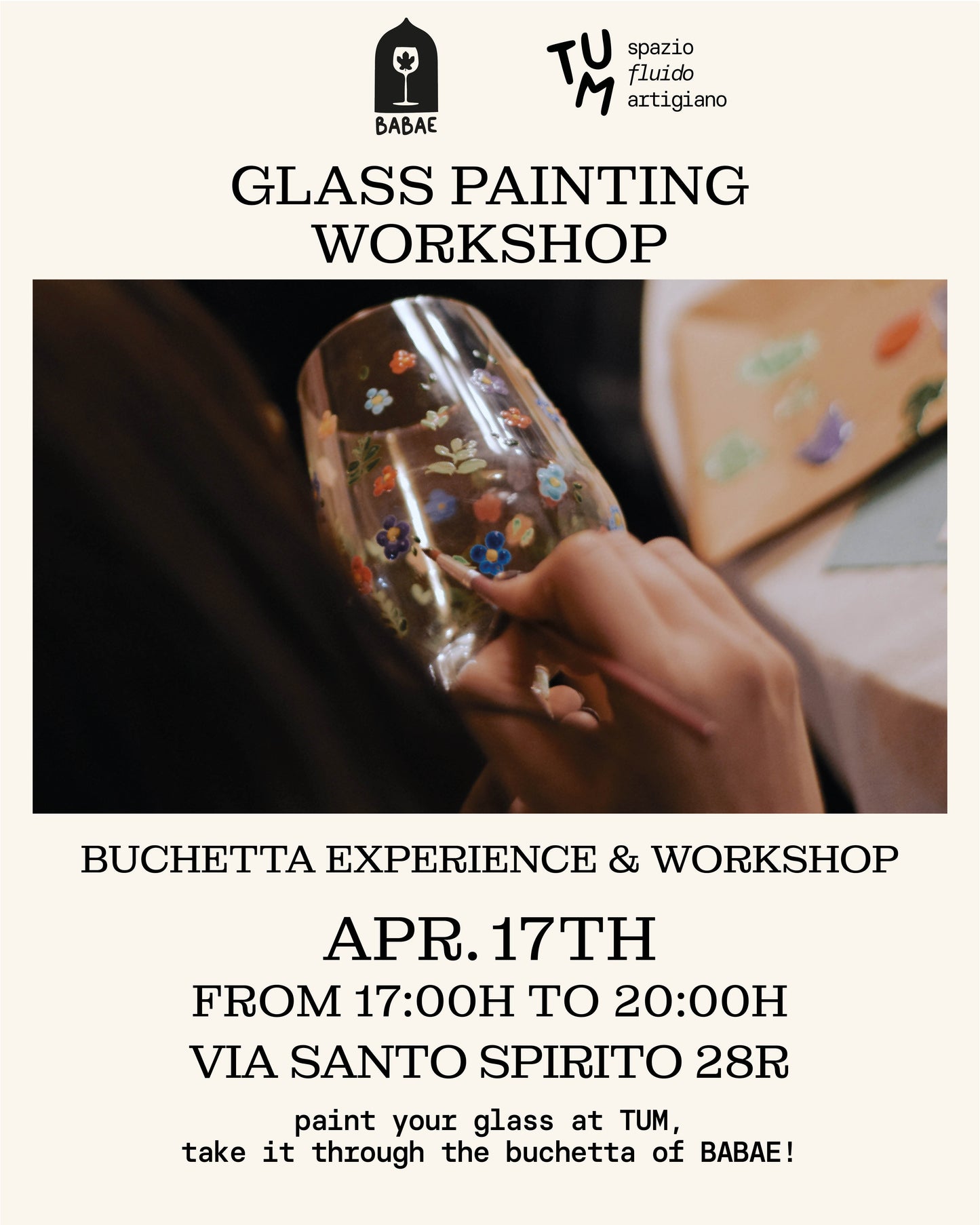 17/04 - Glass Painting, Bucchetta & Pranzo Experience