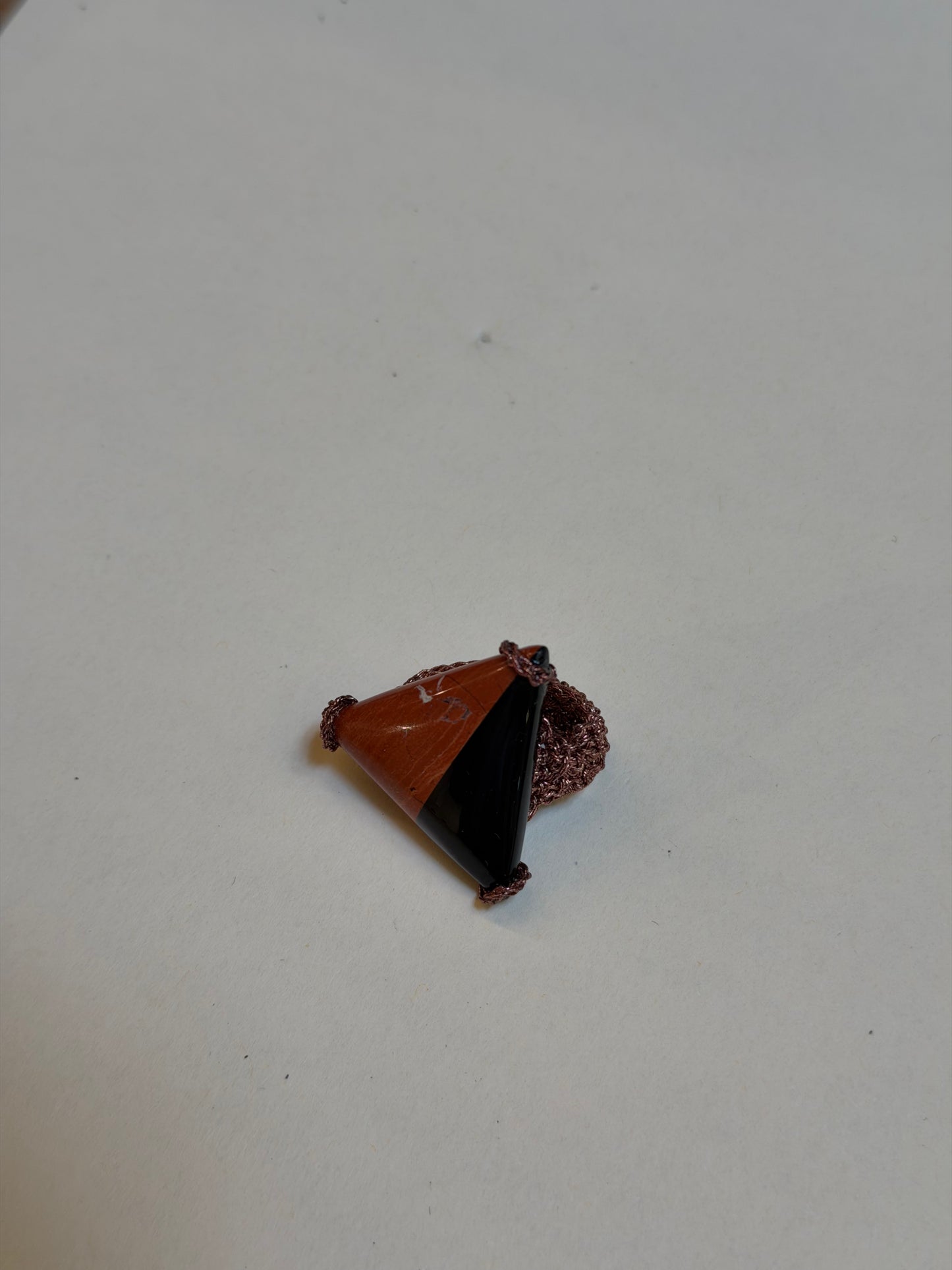 Anello Uncinetto Jaspe / Hematita
