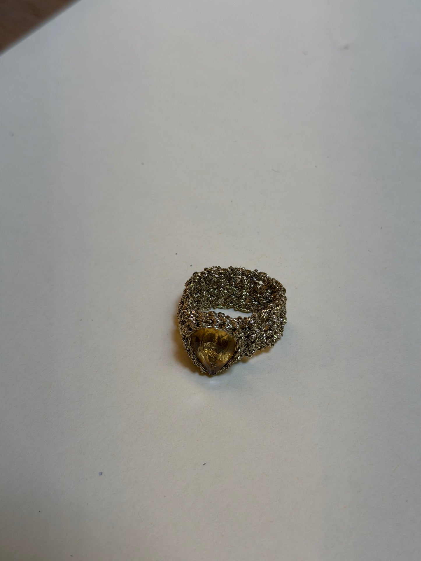 Anello Uncinetto Citrino