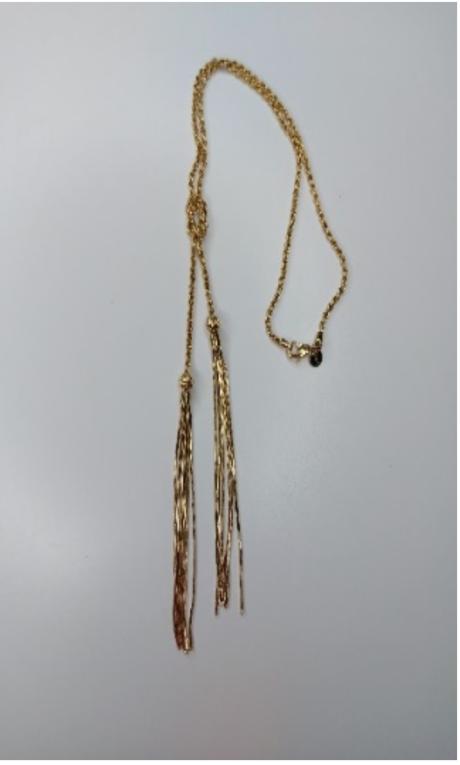 Collana Shirley nodo "corda" e due ciuffi, due sferette diamantate d'argento - Oro dark free