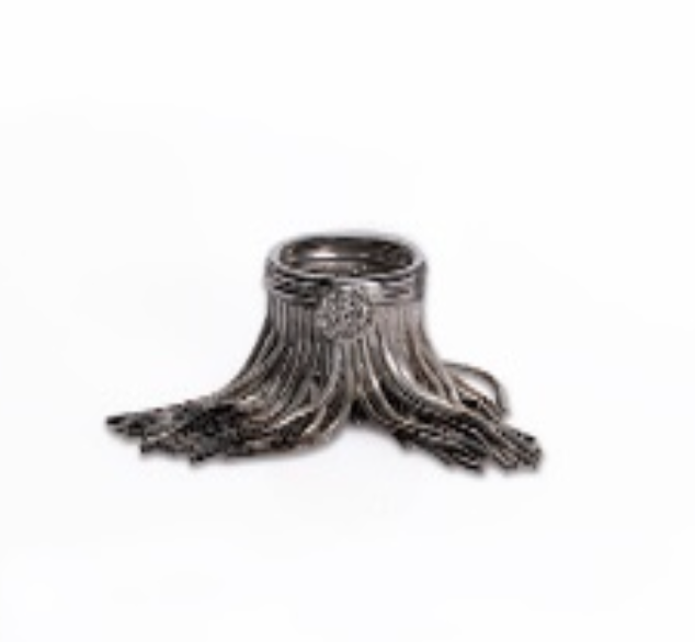 Anello Baker frange e zirconi crystal - Palladio puro e rutenio free