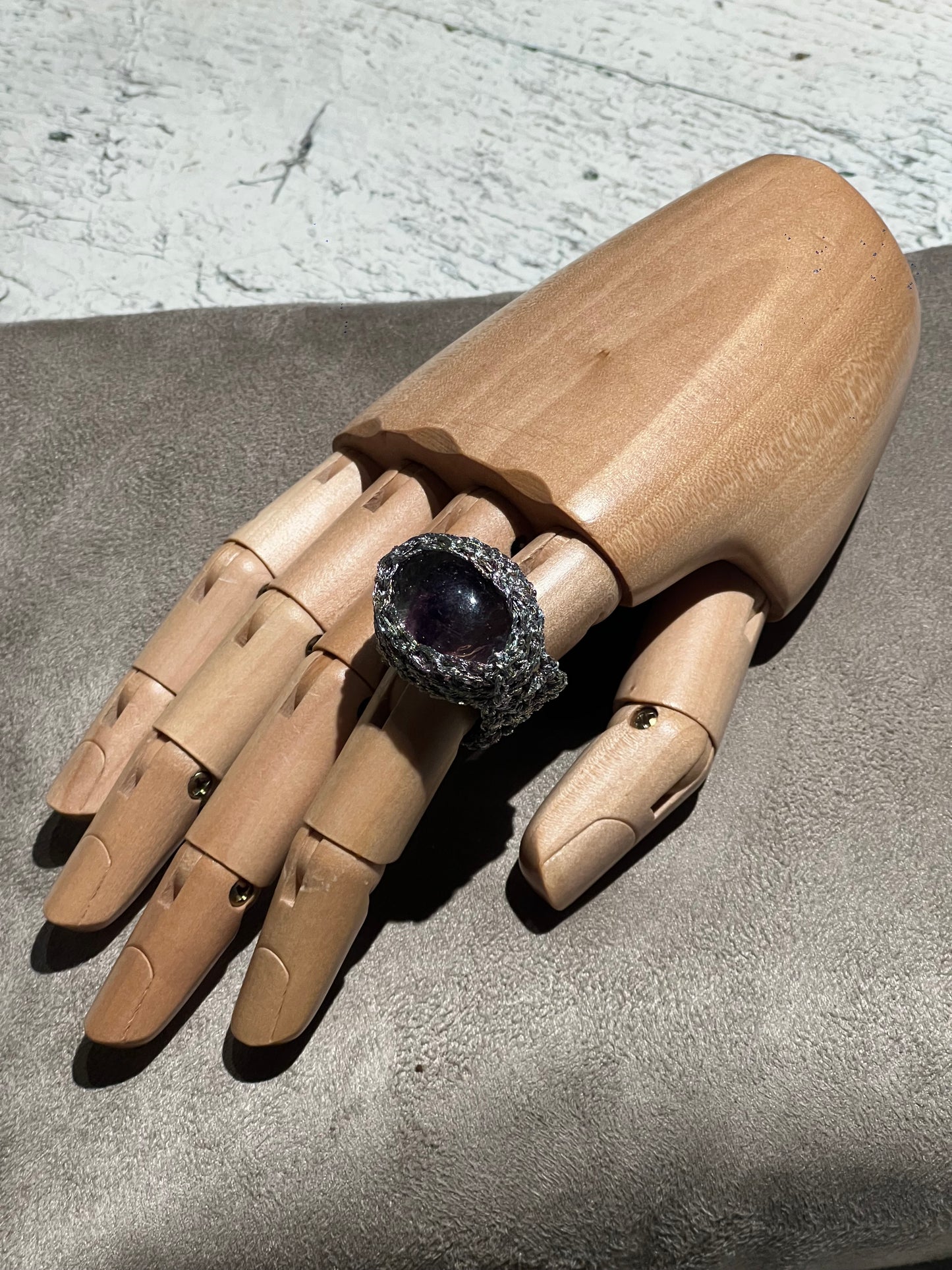 Anello Uncinetto Ametista