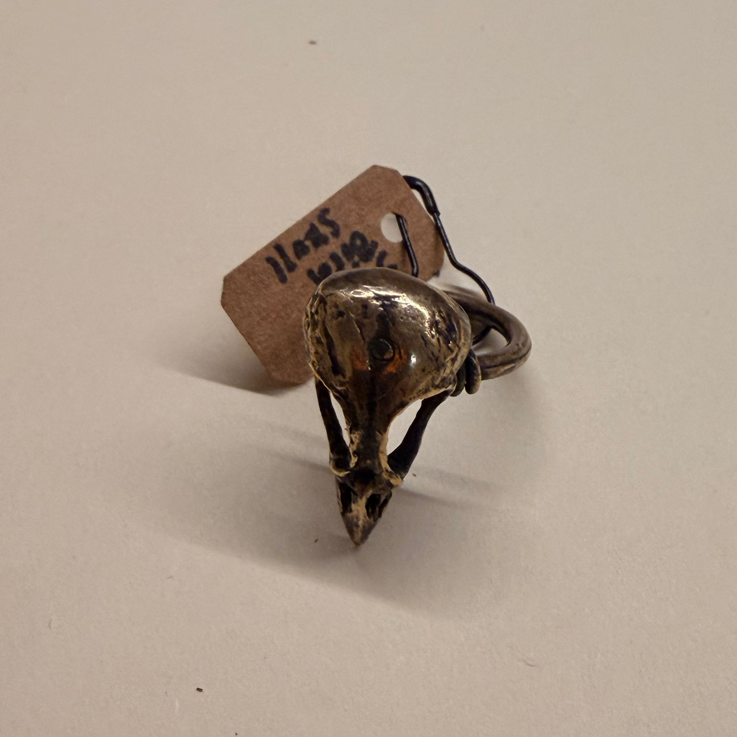 Anello - Cranio di corvo (bronzo)