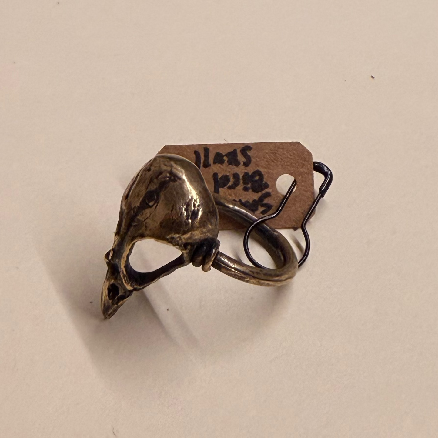 Anello - Cranio di corvo (bronzo)