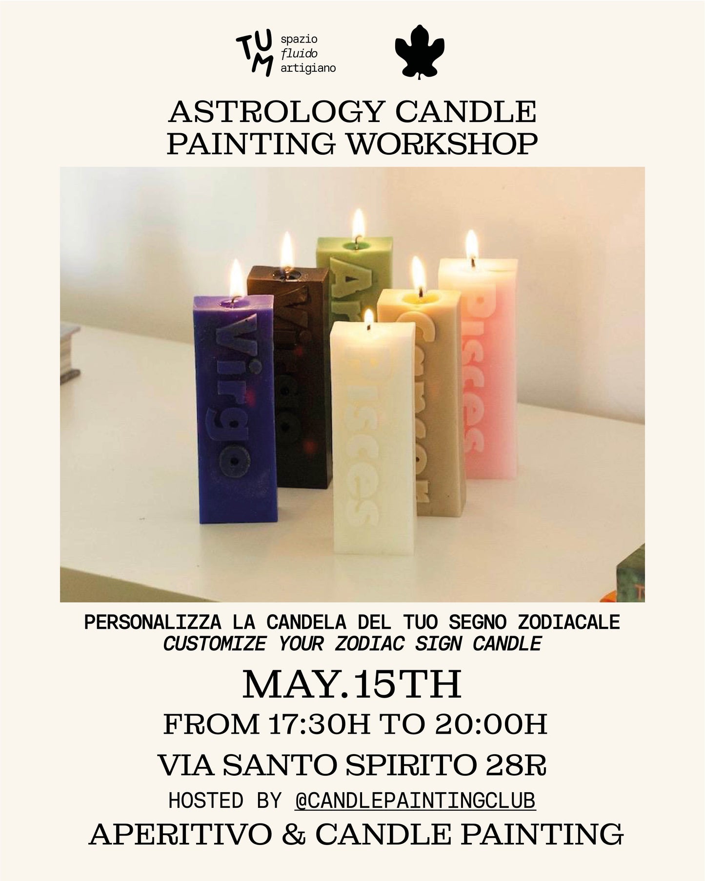 15/05 - ASTROLOGY CANDLE PAINTING WORKSHOP