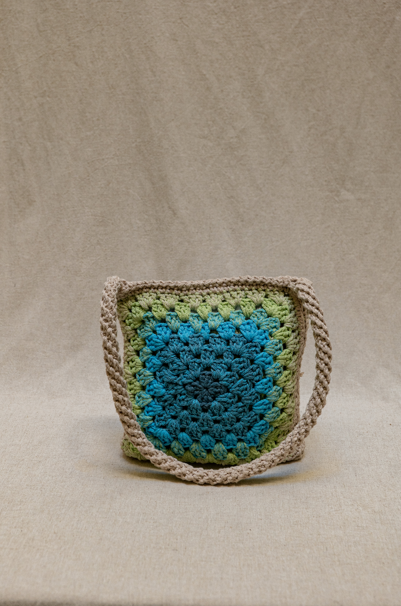 Shoulder bag  - Beige Blue Green