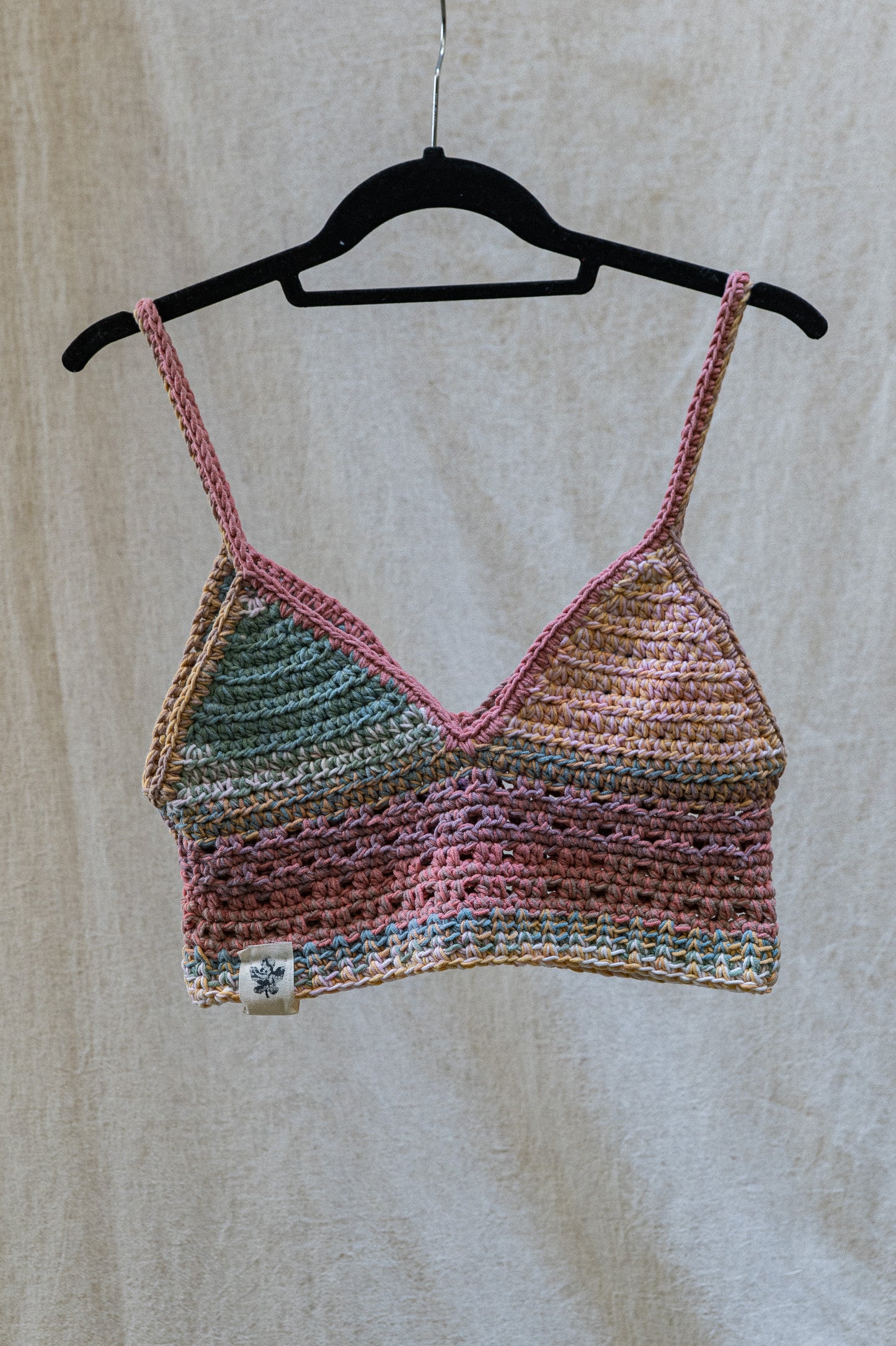 Crop Top - Pink Yellow Green