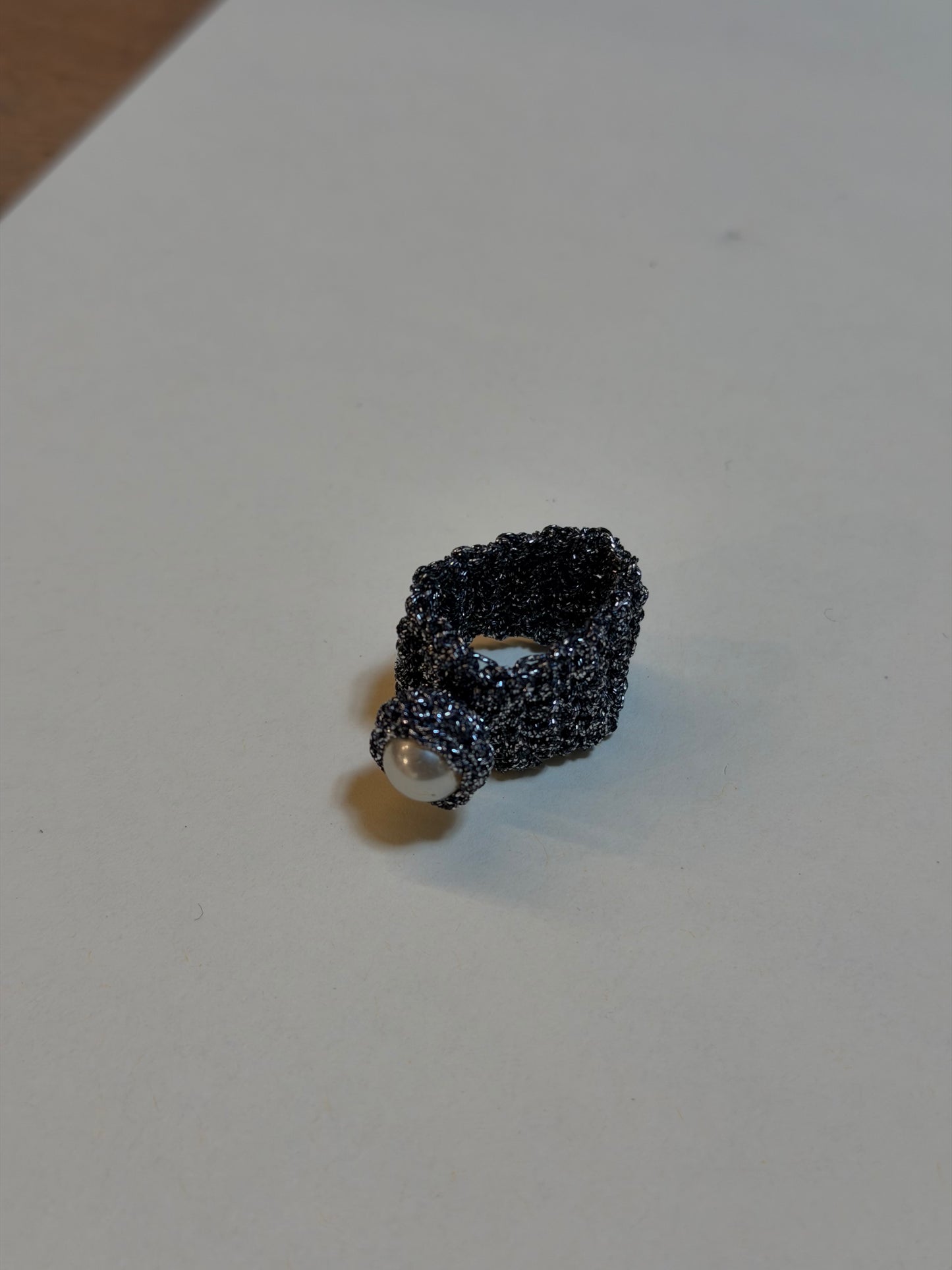 Anello Uncinetto Perla