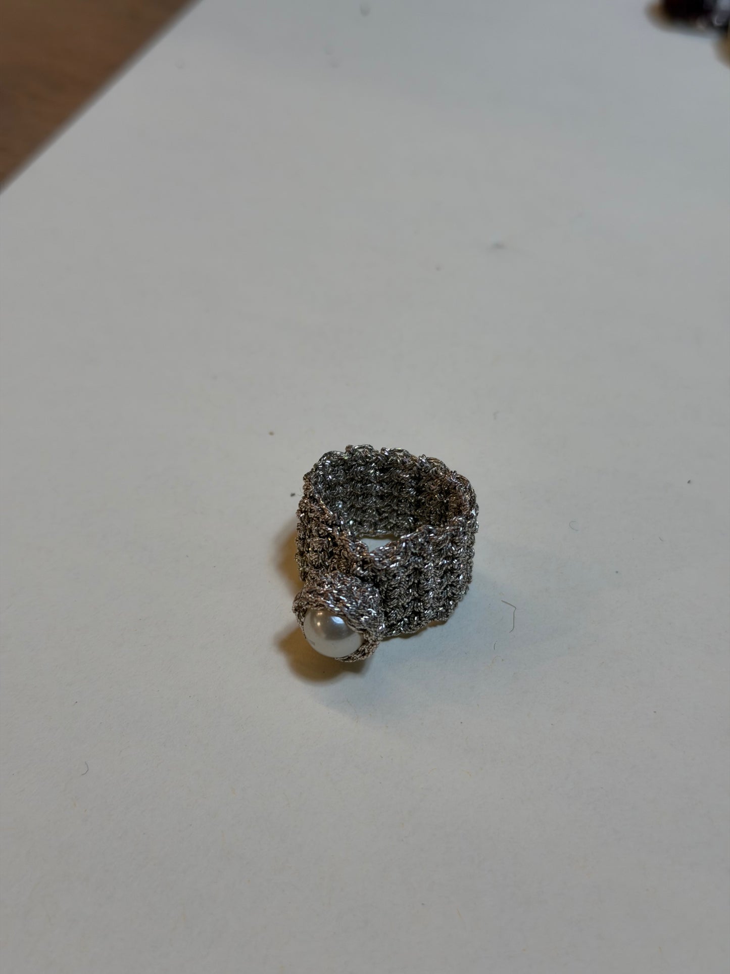 Anello Uncinetto Perla