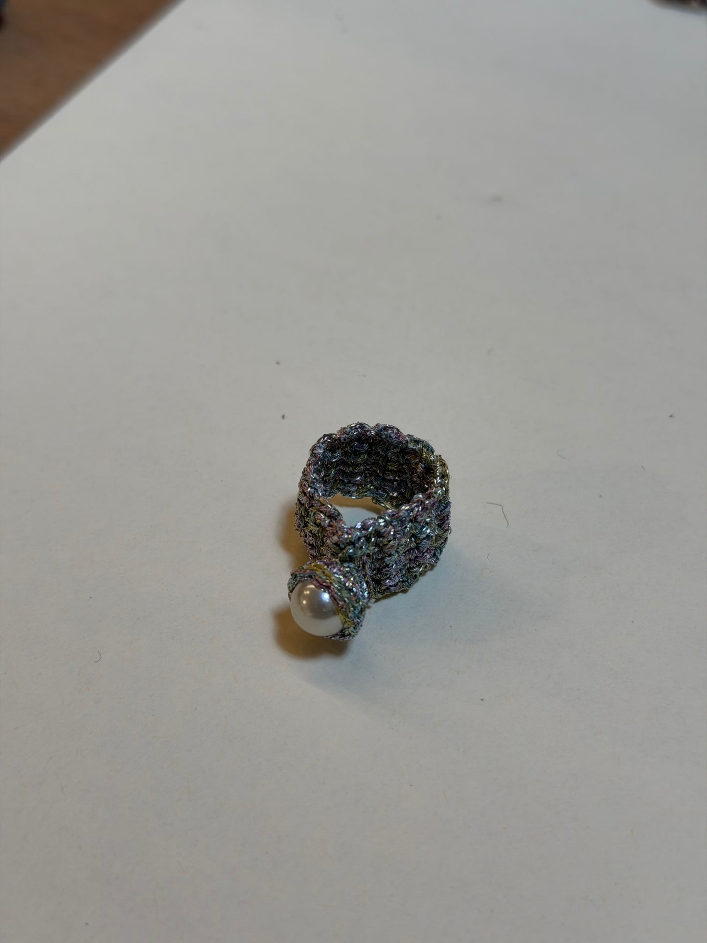 Anello Uncinetto Perla