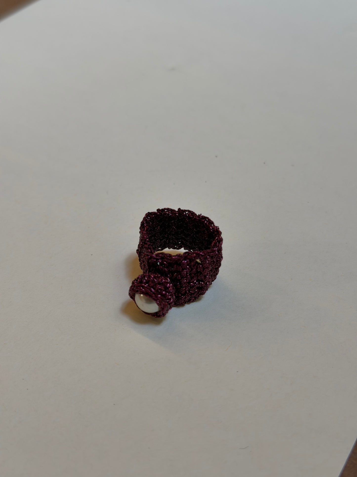 Anello Uncinetto Perla