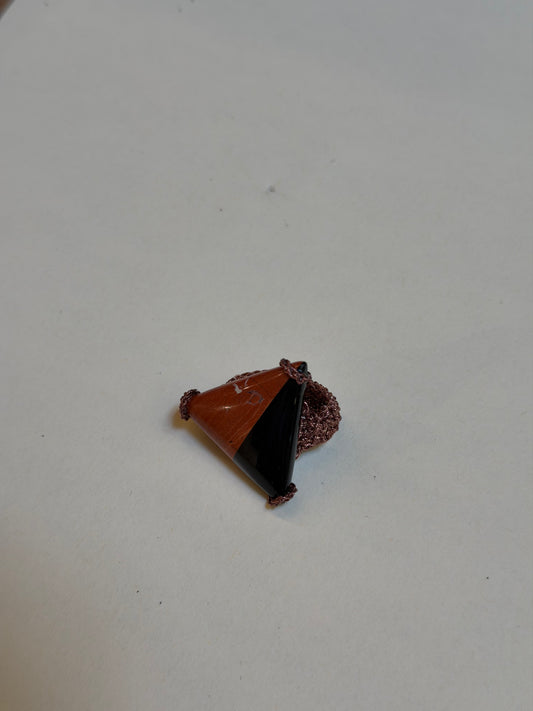Anello Uncinetto Jaspe / Hematita