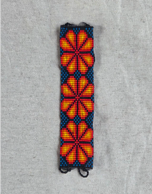 Bracciale Medio 3 Fiori - Rossa