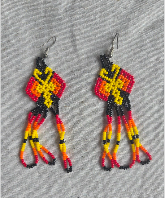 Orecchini Rombo - Rosso Giallo