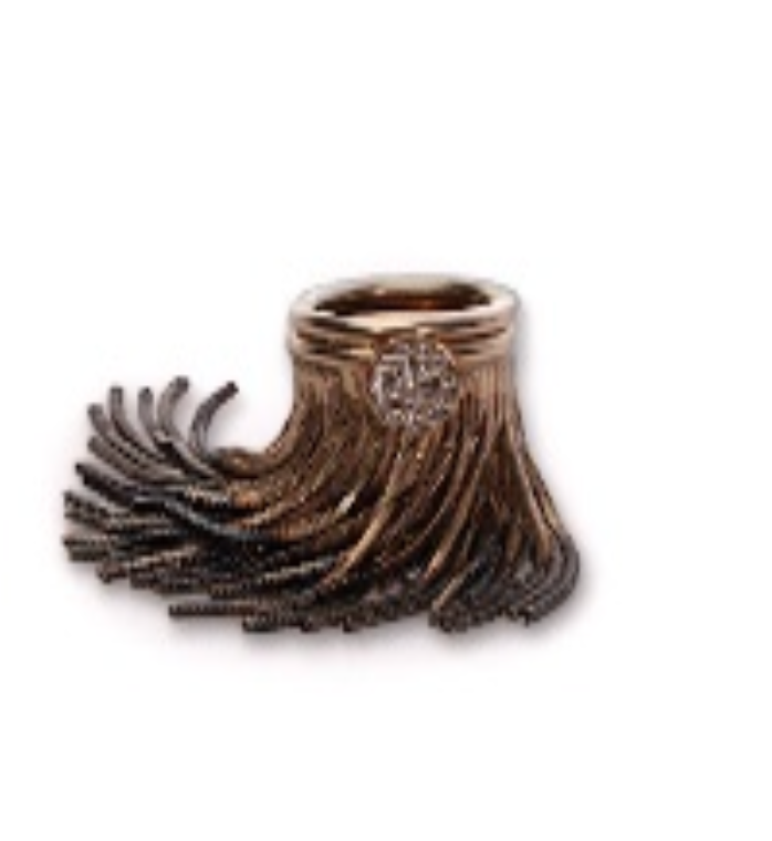 Anello Baker frange e zirconi crystal - Oro Dark e rutenio free