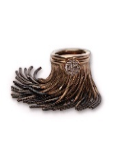 Anello Baker frange e zirconi crystal - Oro Dark e rutenio free
